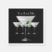 Serviette En Papier Martini Cockatls Party Event Black Napkin (Devant)