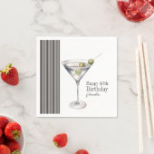 Serviette En Papier Martini Cocktail Elégante fête du 40e anniversaire (En situation)