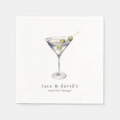 Serviette En Papier Martini Cocktail Lounge avec Votre Nom (Devant)