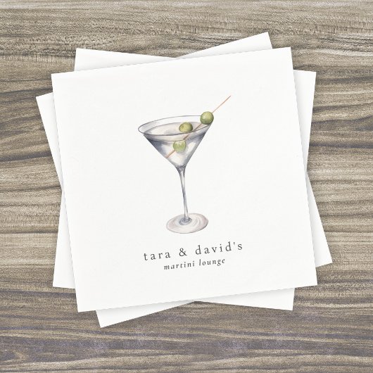 Serviette En Papier Martini Cocktail Lounge avec Votre Nom