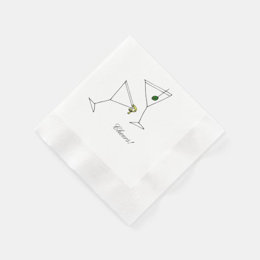Serviette En Papier Martini Cocktail Napkin (Coin)