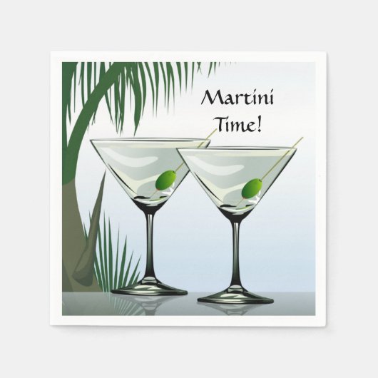 Serviette En Papier Martini Cocktail Tropical Beach Party (Devant)