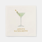 Serviette En Papier Martini Cocktail Wedding shower ou Bachelorette (Devant)