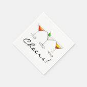 Serviette En Papier Martini Cosmo Manhattan Cocktail Boissons (Coin)