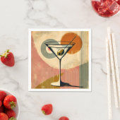 Serviette En Papier Martini d'art moderne du milieu du siècle (En situation)
