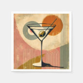 Serviette En Papier Martini d'art moderne du milieu du siècle (Devant)