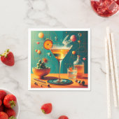 Serviette En Papier Martini de tempête cosmique futuriste atomique (En situation)
