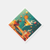 Serviette En Papier Martini de tempête cosmique futuriste atomique (Coin)