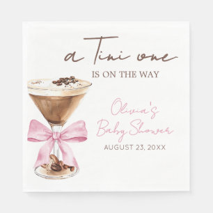 Serviette En Papier Martini Espresso au Bow Rose Baby Shower