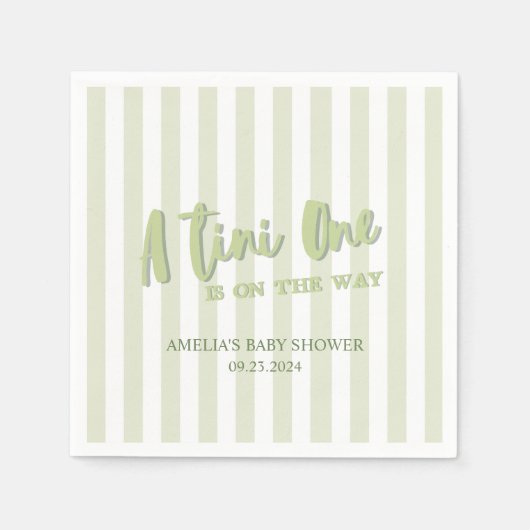 Serviette En Papier Martini Espresso baby shower vert et neutre pour l (Devant)