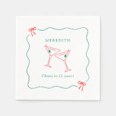 Serviette En Papier Martini fête ses 21 ans (Devant)