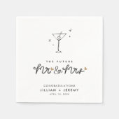 Serviette En Papier Martini Groupe d'engagement M. et Mme Napkins (Devant)