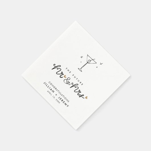 Serviette En Papier Martini Groupe d'engagement M. et Mme Napkins (Coin)