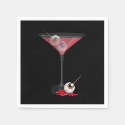 Serviette En Papier Martini Halloween avec Œil (Devant)