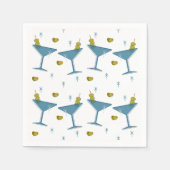 Serviette En Papier Martini Madness Retro Cocktail Mi-Siècle Serviette (Devant)