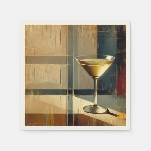 Serviette En Papier Martini Moderne du Milieu de Siècle dans un Rayon