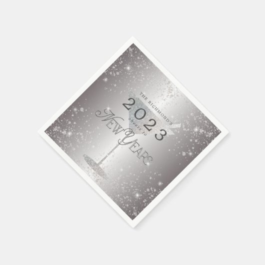 Serviette En Papier Martini Silver Parties scintillant Nouvel An Sove  (Coin)