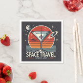 Serviette En Papier Martini Space Travel 1957 Space Age Logo (En situation)