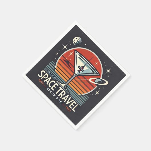 Serviette En Papier Martini Space Travel 1957 Space Age Logo (Coin)