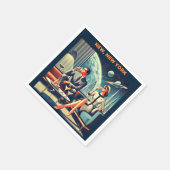 Serviette En Papier Martini Space Travel Affiches New York (Coin)