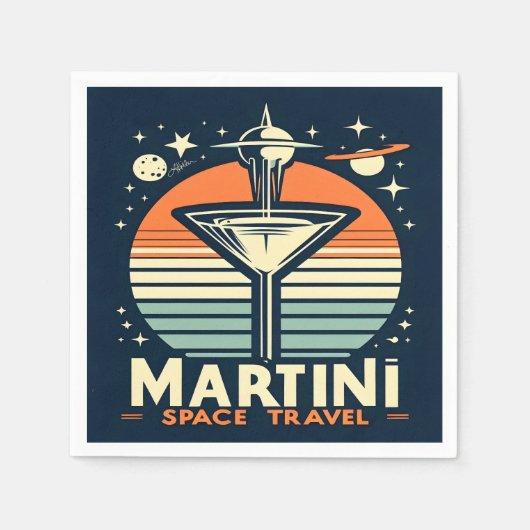 Serviette En Papier Martini Space Travel Lift Off Logo (Devant)