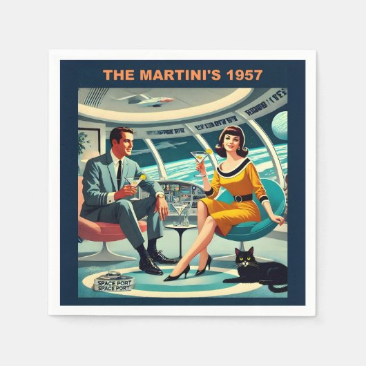 Serviette En Papier Martini Space Travel Posters The Martini's 1957 (Devant)