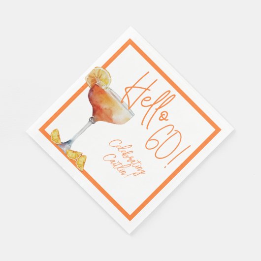 Serviette En Papier Martini Verre 60e Anniversaire Papier Napkin (Coin)