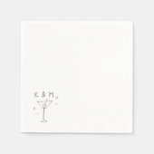 Serviette En Papier Martini Whimsical Rétro Main Tirée Initiales Perso (Devant)