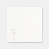 Serviette En Papier Martini Whimsical Rétro Main Tirée Initiales Perso (Devant)