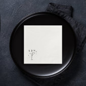 Serviette En Papier Martini Whimsical Rétro Main Tirée Initiales Perso