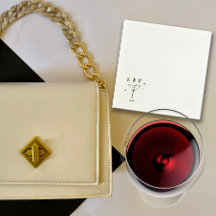 Martini Whimsical Rétro Main Tirée Initiales Perso