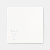 Serviette En Papier Martini Whimsical Rétro Main Tirée Initiales Perso (Devant)