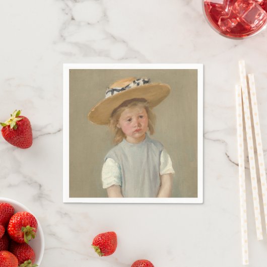 Serviette En Papier Mary Cassatt - Enfant en paille Casquette (En situation)