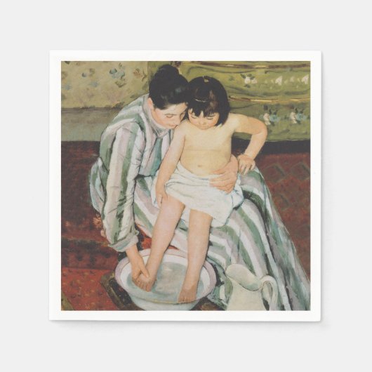 Serviette En Papier Mary Cassatt Peinture sur le bain de l'enfant (Devant)