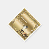 Serviette En Papier Mascarade d'or Masque élégant bal Anniversaire (Coin)