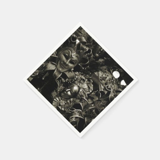 Serviette En Papier Mascarade gothique foncé Mascarade Masques noir et (Coin)