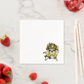 Serviette En Papier Mascarade Mardi Gras Or Brossé (En situation)