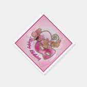 Serviette En Papier Mascarade rose Mascarade Masque Anniversaire (Coin)
