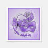Serviette En Papier Mascarade violet Mascarade serviettes d'anniversai (Devant)