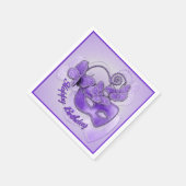 Serviette En Papier Mascarade violet Mascarade serviettes d'anniversai (Coin)