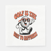 Serviette En Papier Mascotte de balle de golf joyeuse (Devant)
