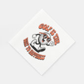 Serviette En Papier Mascotte de balle de golf joyeuse (Coin)