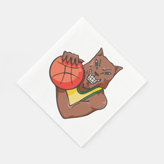 Serviette En Papier Mascotte de basket-ball sauvage Fierce (Coin)