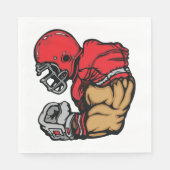Serviette En Papier Mascotte de guerrier de football robuste Muscle de (Devant)