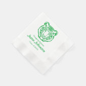 Serviette En Papier Mascotte de Tigre Vert Graduation Lycée Napkin (Coin)
