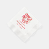 Serviette En Papier Mascotte rouge Tiger Lycée Graduation Napkins (Coin)