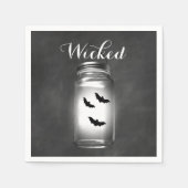 Serviette En Papier Mason Jar Bats Halloween Napkin (Devant)