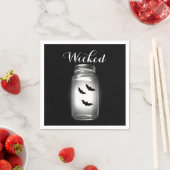 Serviette En Papier Mason Jar Bats Halloween Napkin (En situation)