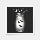 Serviette En Papier Mason Jar Bats Halloween Napkin (Devant)