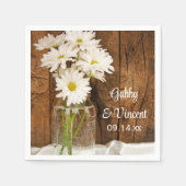 Serviette En Papier Mason Jar et White Daisies Barn Mariage (Devant)